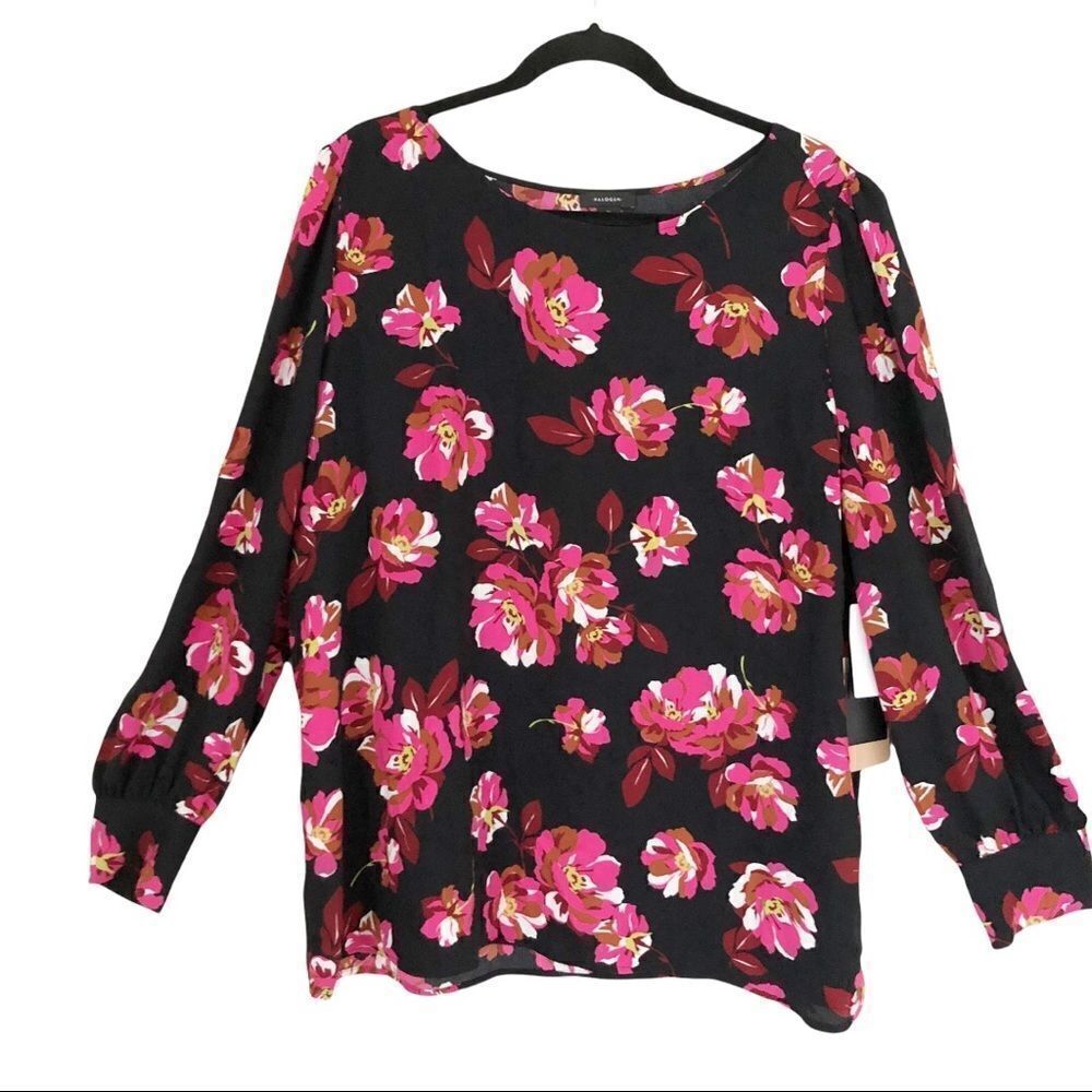 Halogen Plus Size Long Sleeve Floral Blouse Size 1X